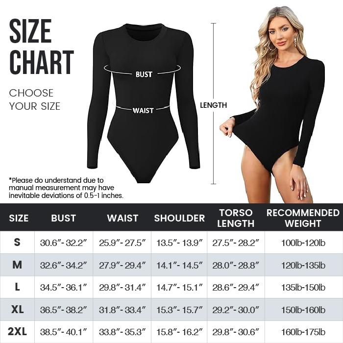 OLENNZ 5 packs Womens Long Sleeve Bodysuit Round Neck Bodysuit Shirts for Women Crew Neck Body Suits Tops Fall Body Suit Pack Basic Comfort Fabric Womenswear Crewneck Longsleeves