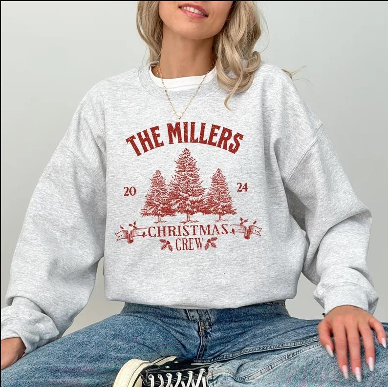 Family Matching Christmas Sweatshirt, Personalized Family Name Pajamas, Christmas Couple Shirt, Xmas Group Tee, Christmas Crew Sweater, Sweatshirt, Hoodie