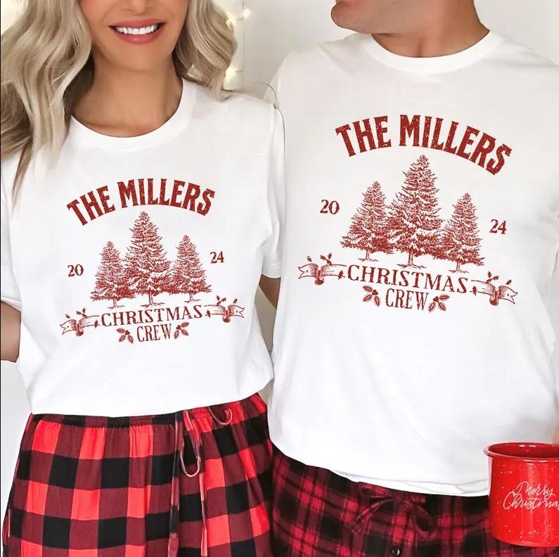 Family Matching Christmas Sweatshirt, Personalized Family Name Pajamas, Christmas Couple Shirt, Xmas Group Tee, Christmas Crew Sweater, Sweatshirt, Hoodie