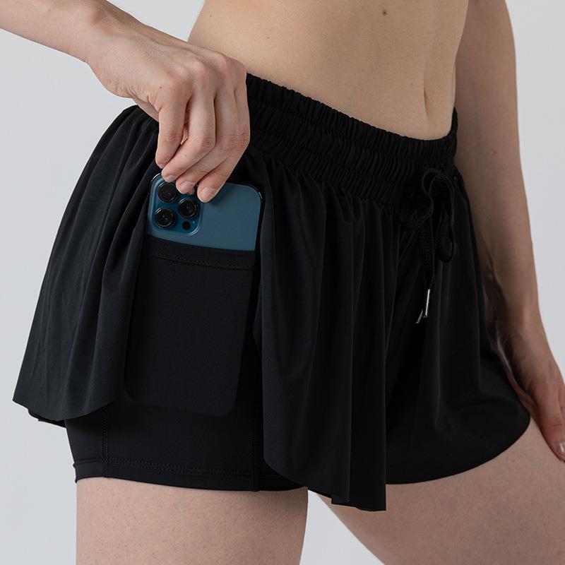 Women's daily 2-in-1 drawstring waist shorts