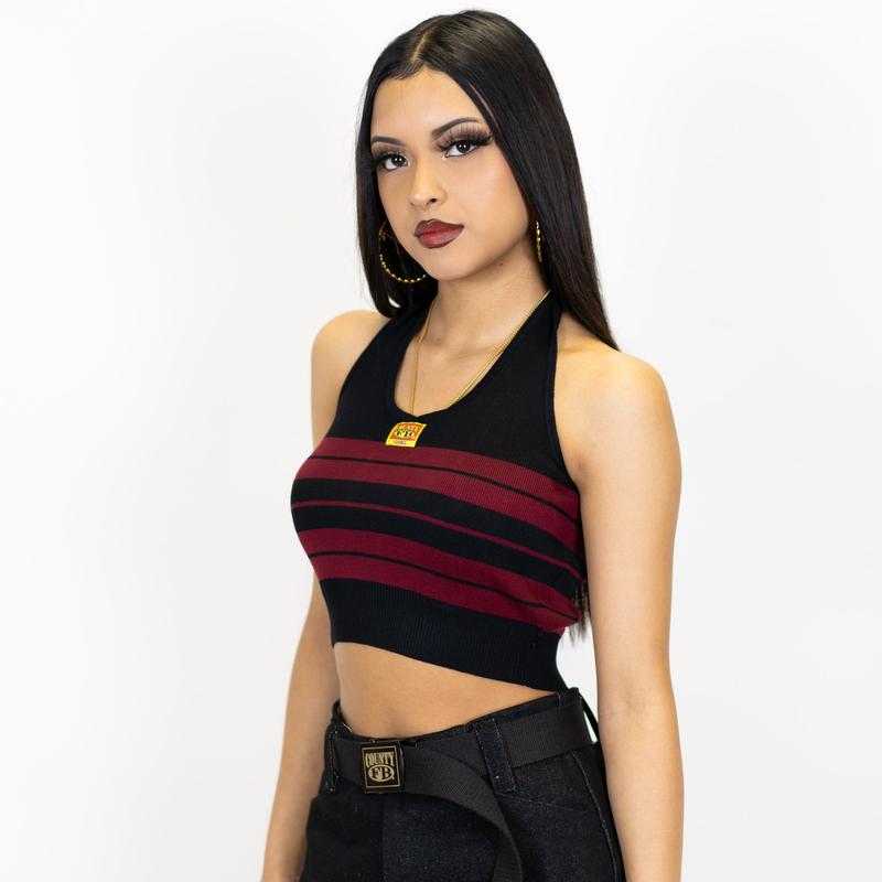 FB County Charlie Brown Cross Halter Top