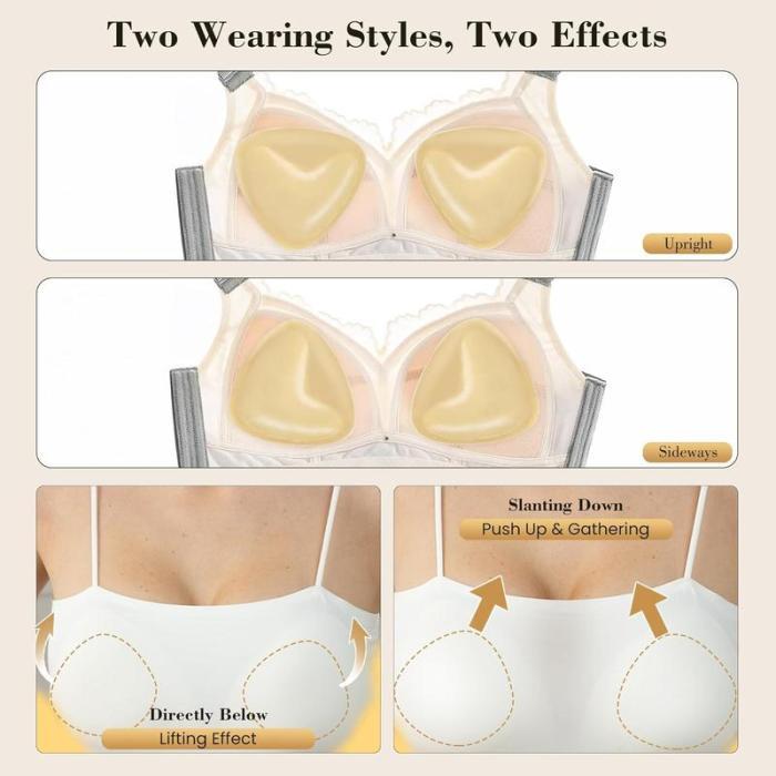 2024 Christmas: Double-Sided Sticky Bra Inserts Push Up Breast Enhancers Reusable Ultra Lift Padded Womenswear Accessories Comfort