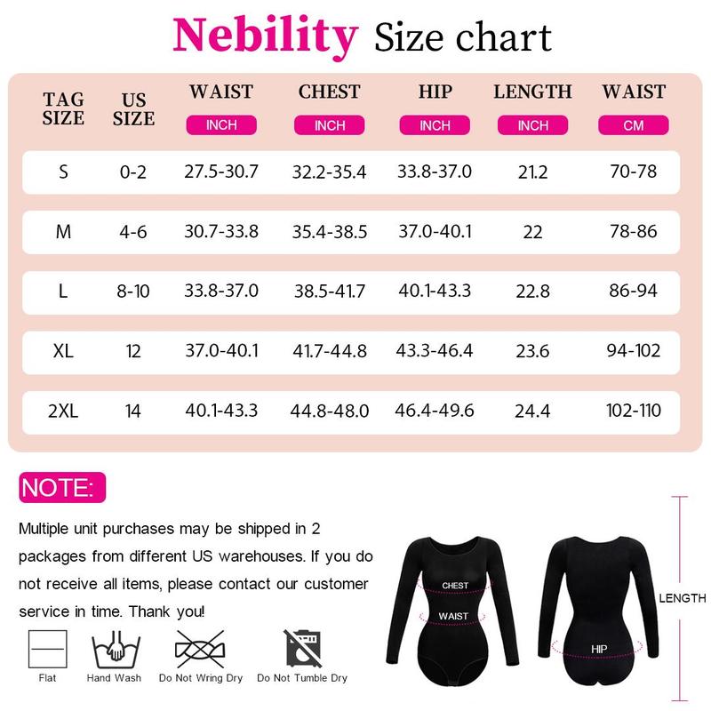 [Live Exclusive]Nebility 2 piece Long Sleeves Round V Neck Bodycon Black Basic Tops for Women