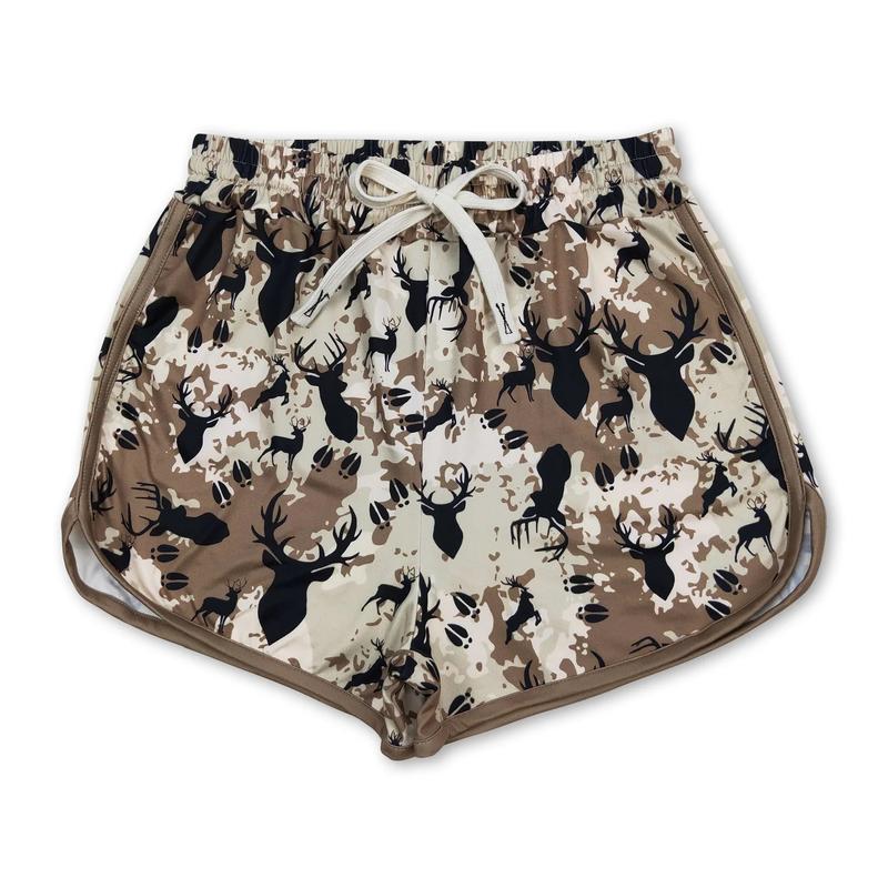 Adult women's leopard print casual shorts