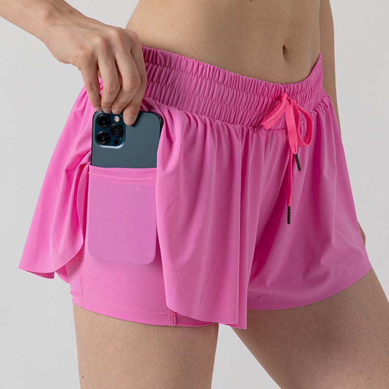 Women's daily 2-in-1 drawstring waist shorts