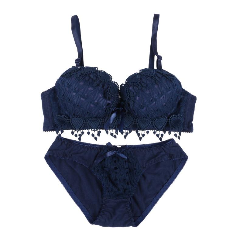 Sexy Floral Lace Push Up Bra Set - Thin Cup, Comfortable Underwear for Women Womenswear Straight