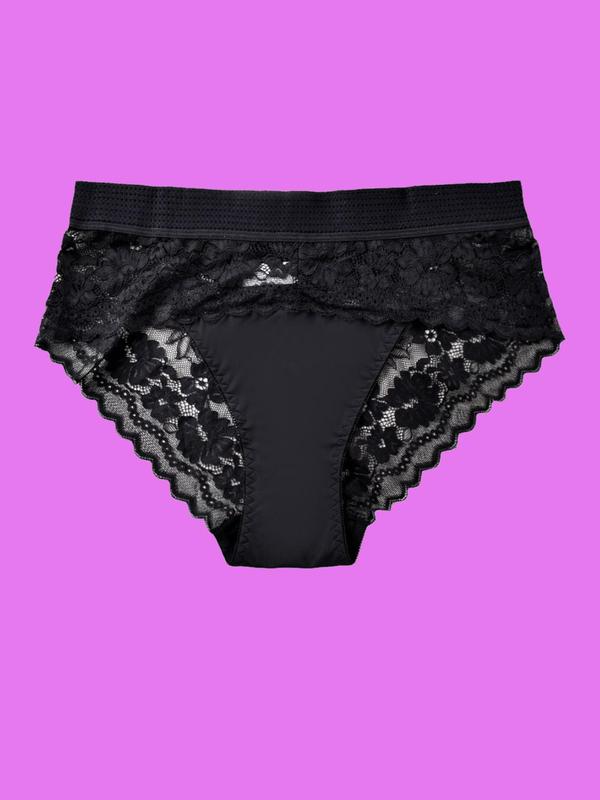  Contrast Lace Panty, Breathable Comfortable Knicker for Daily Wear, Women's Underwear for All Seasons