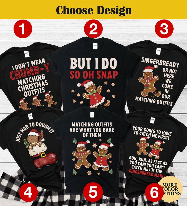 Family Christmas Pajamas, Christmas Pajamas Family Matching, Holiday Pajamas, Christmas PJs Family, Family Christmas Shirts, Gingerbread Tee N4