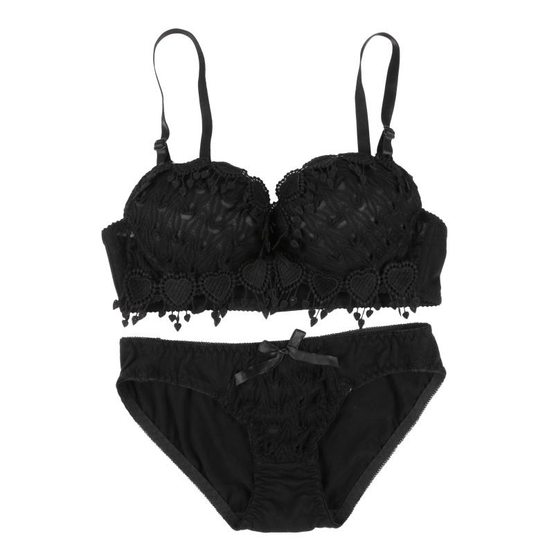 Sexy Floral Lace Push Up Bra Set - Thin Cup, Comfortable Underwear for Women Womenswear Straight