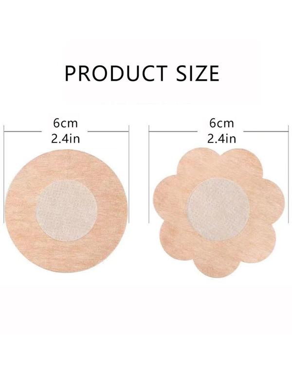 Women's Flower & Round Shaped Nipple Cover, 10 Pairs Disposable Invisible Comfy Breathable Nipple Stickers, Summer Wear 2024, Lingerie Accessories For Daily Use