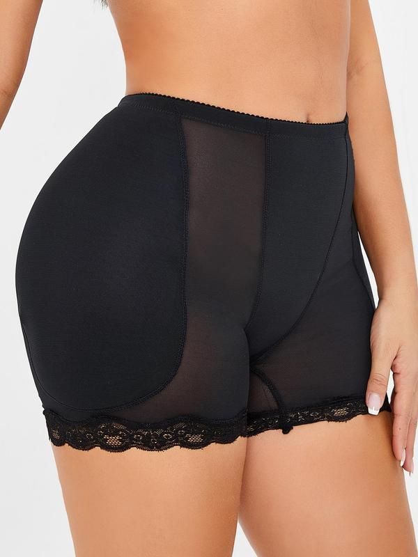 Women's Plain Contrast Lace Shapewear Shorts, Breathable Comfortable Tummy Control Butt Lifter, Ladies Shapewear Bottoms for All Seasons