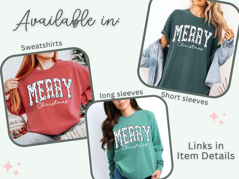 Comfort Colors, Merry Christmas Sweatshirt Comfort Colors Christmas Crewneck Women Holiday Sweatshirt Cute Xmas Sweater Cozy Winter Oversized Sweatshirt