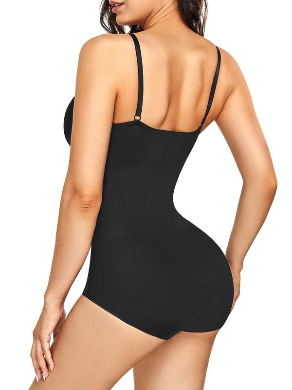 Nebility Women's Padded V-Neck Camisole Bodysuit,Seamless Bodysuit Shapewear for Women