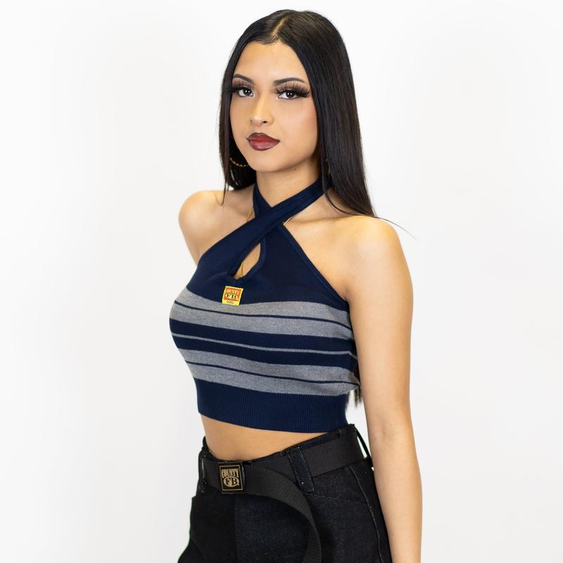 FB County Charlie Brown Cross Halter Top