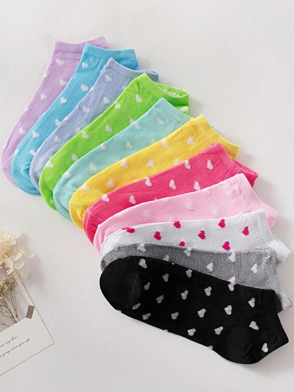 Random Color Basic Women's Ankle Socks, Casual Comfortable Breathable Socks for Daily Wear, Minimalist Multipack Knit Socks for Women & Girls