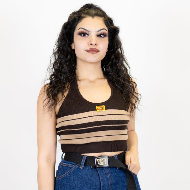 FB County Charlie Brown Cross Halter Top