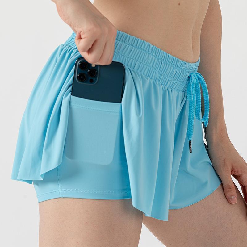 Women's daily 2-in-1 drawstring waist shorts