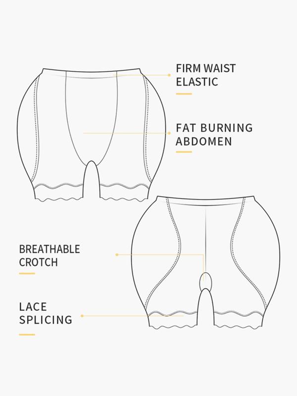 Women's Plain Contrast Lace Shapewear Shorts, Breathable Comfortable Tummy Control Butt Lifter, Ladies Shapewear Bottoms for All Seasons