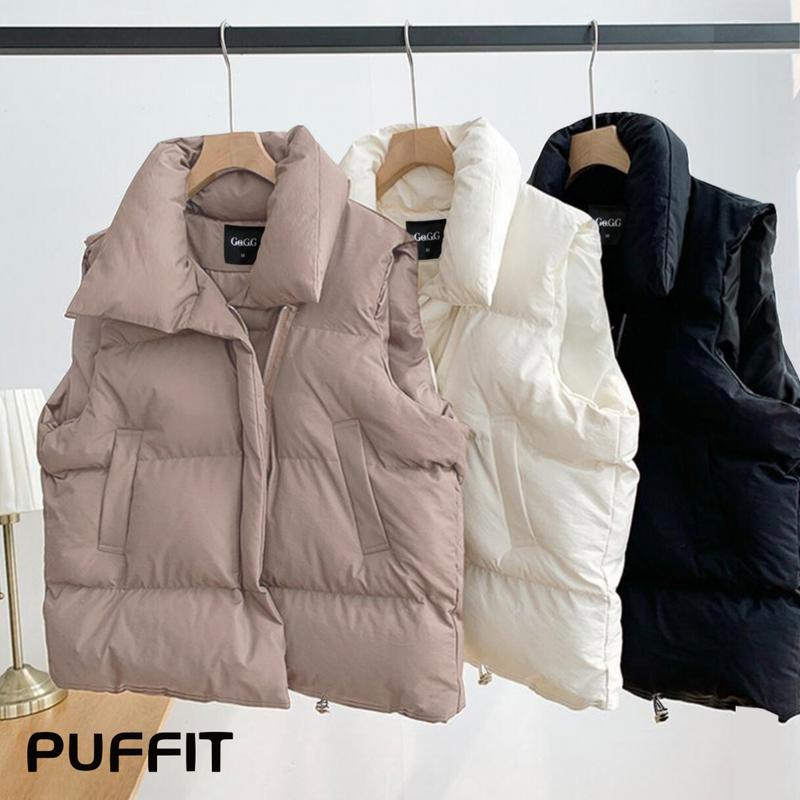 Go.G.G PUFFIT Women Warmer Oversized Puffer Gilet, Sleeveless Waistcoat Quilted Vest, Deep Pockets Adjustable Toggles Versatile Style