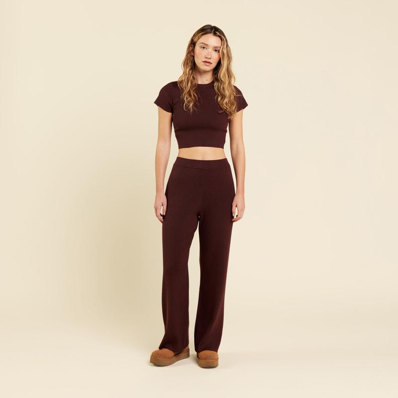 Ribbed Sweater Wide Leg Pant