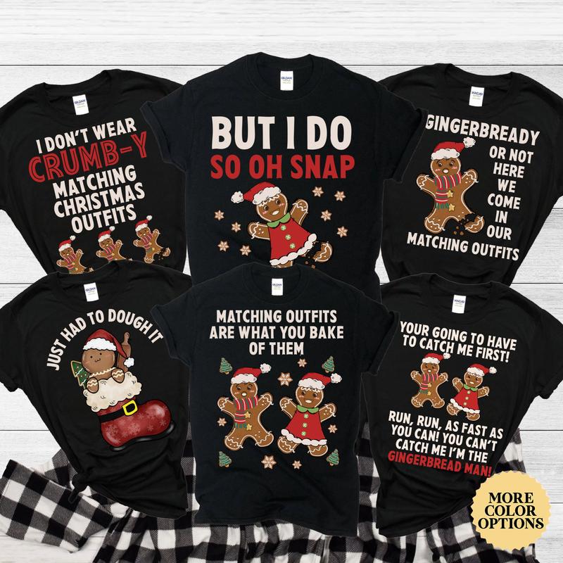 Family Christmas Pajamas, Christmas Pajamas Family Matching, Holiday Pajamas, Christmas PJs Family, Family Christmas Shirts, Gingerbread Tee N4