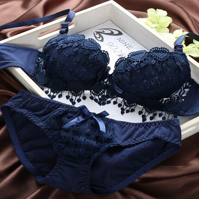 Sexy Floral Lace Push Up Bra Set - Thin Cup, Comfortable Underwear for Women Womenswear Straight