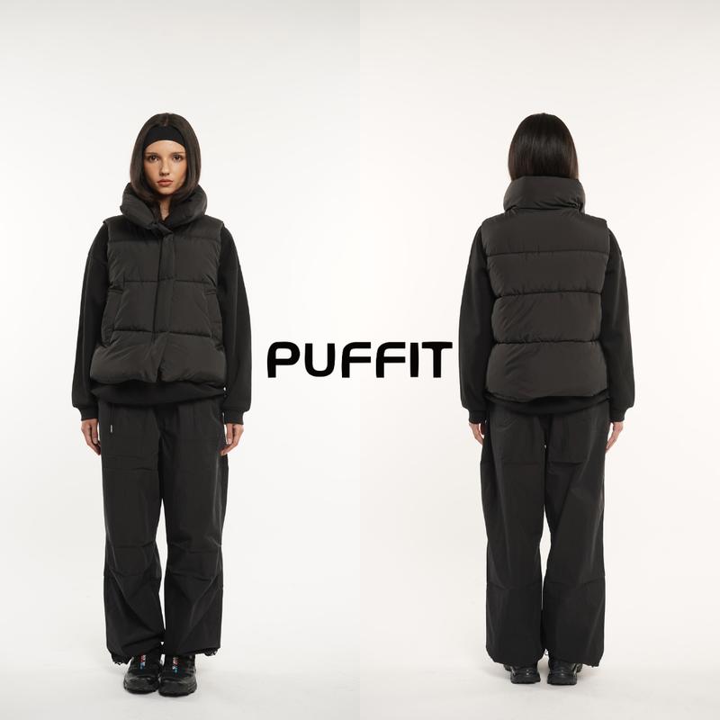 Go.G.G PUFFIT Women Warmer Oversized Puffer Gilet, Sleeveless Waistcoat Quilted Vest, Deep Pockets Adjustable Toggles Versatile Style