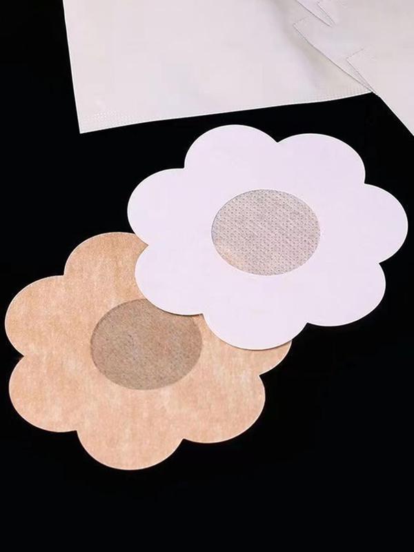 Women's Flower & Round Shaped Nipple Cover, 10 Pairs Disposable Invisible Comfy Breathable Nipple Stickers, Summer Wear 2024, Lingerie Accessories For Daily Use