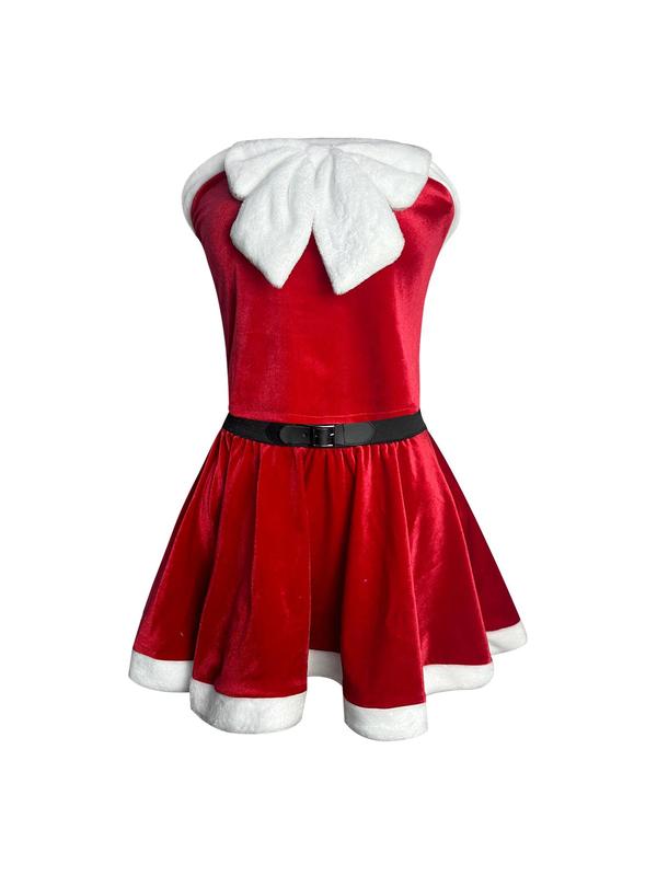 Women's Christmas Themed Outfit, Sexy Bow Decor Maid Costume Set, Festive Role Play Costume Set for Party Holiday Vacation, Ladies Underwear & Sleepwear