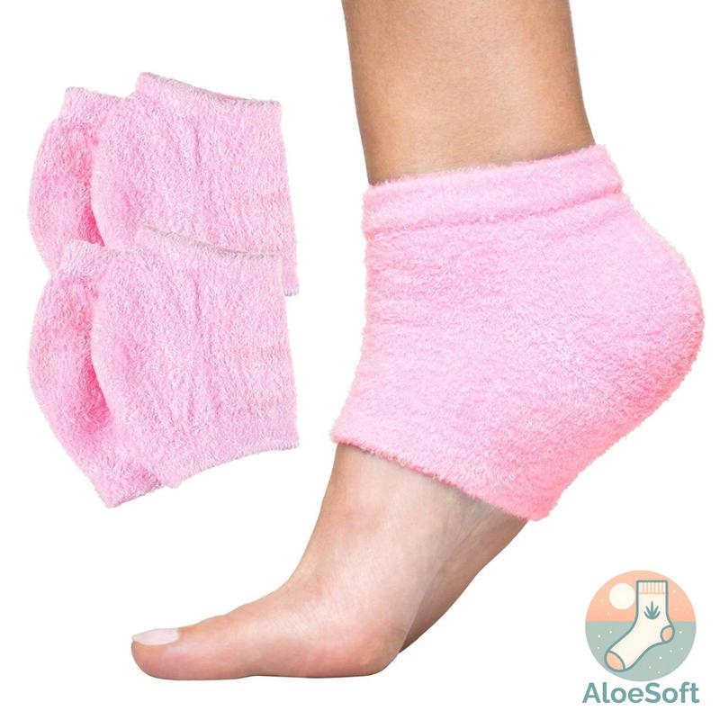 AloeSoft Moisturizing Aloe Heel Socks - Ideal for Hydrating Dry Cracked Feet - Overnight Foot Care - Womenswear Everyday - Underwear Minimalist