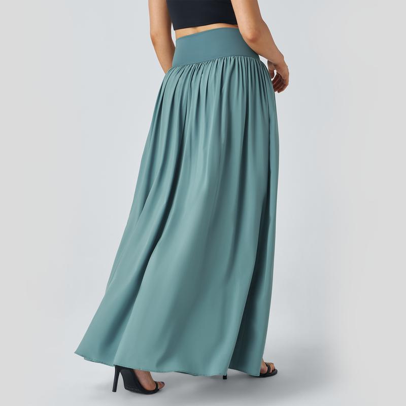 Halara Breezeful™ High Waisted Plicated Split 2-in-1 Flowy Quick Dry Maxi Casual Skirt