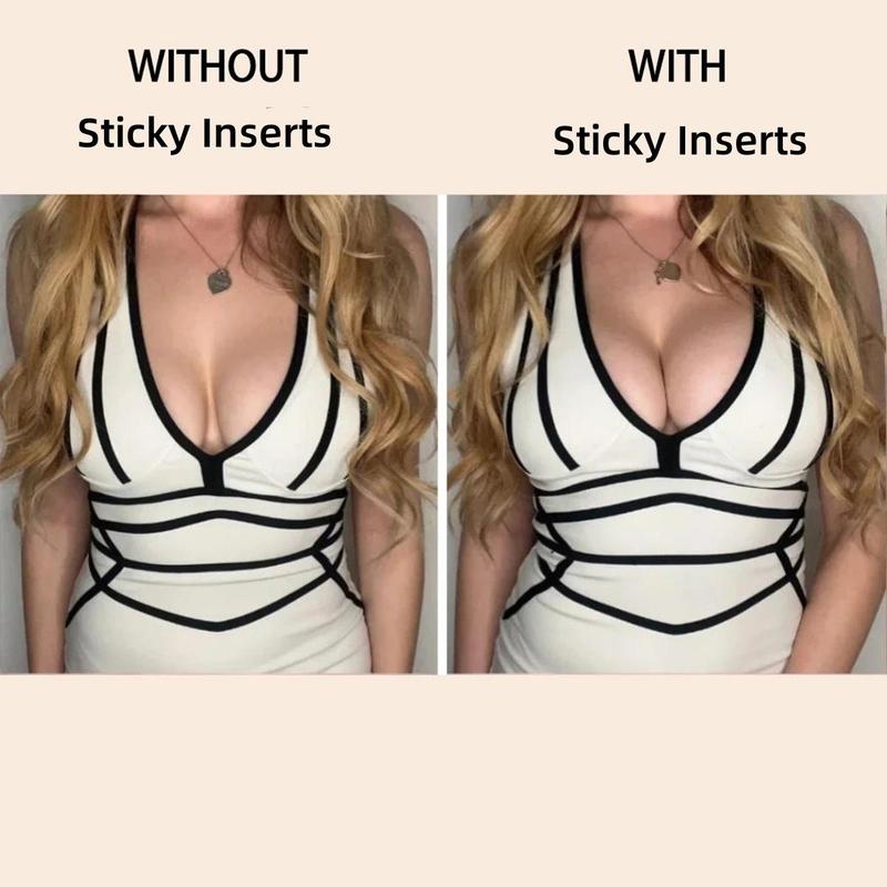 2024 Christmas: Double-Sided Sticky Bra Inserts Push Up Breast Enhancers Reusable Ultra Lift Padded Womenswear Accessories Comfort