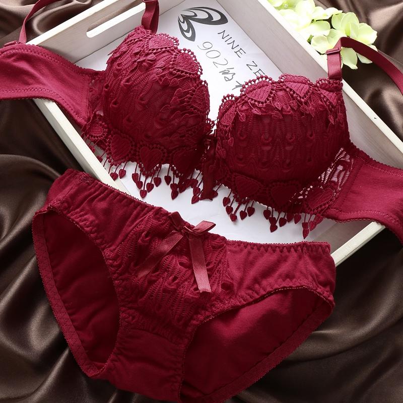 Sexy Floral Lace Push Up Bra Set - Thin Cup, Comfortable Underwear for Women Womenswear Straight