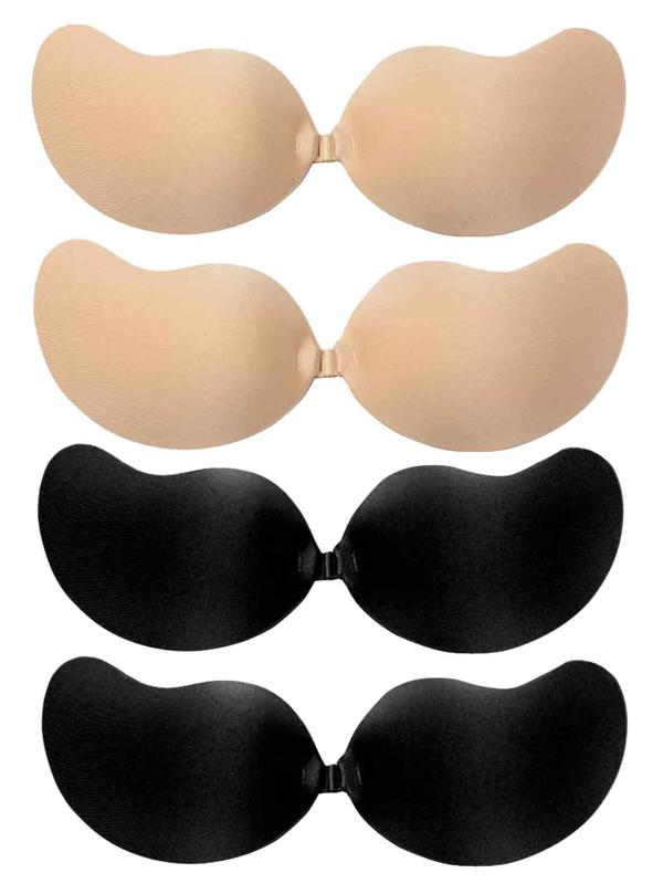 Women's Solid Color Strapless Silicone Adhesive Bra, Invisible Self Adhesive Nipple Bralette, Summer Wear 2024, Water Bra, Lingerie Accessories for Wedding Party