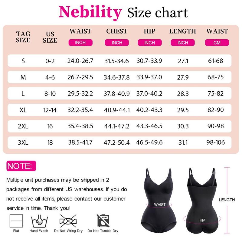 Nebility Women's Padded V-Neck Camisole Bodysuit,Seamless Bodysuit Shapewear for Women