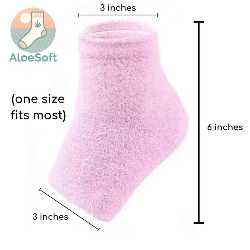 AloeSoft Moisturizing Aloe Heel Socks - Ideal for Hydrating Dry Cracked Feet - Overnight Foot Care - Womenswear Everyday - Underwear Minimalist