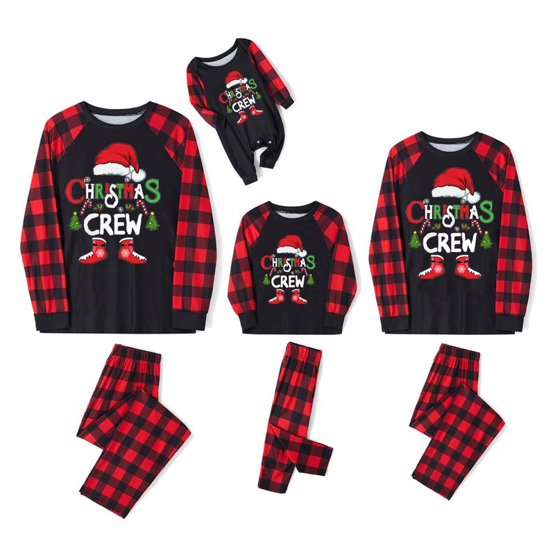 Calsunbaby Christmas Pajamas Set for Matching Family, Parent-Child Long Sleeve Deer Print T shirt Tops + Pants Set for Adults, Kid, Baby, Dog