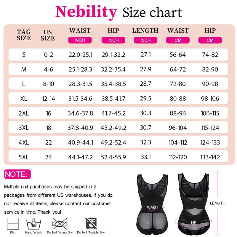 Nebility Women's Bodysuit Mesh Breathable Shapewear