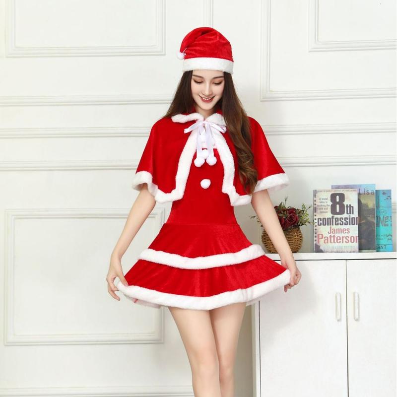 New Fashion Women Christmas Santa Costume Popular Ladies Santa Claus Xmas Theme Costume Cosplay Outfit Christmas Dress