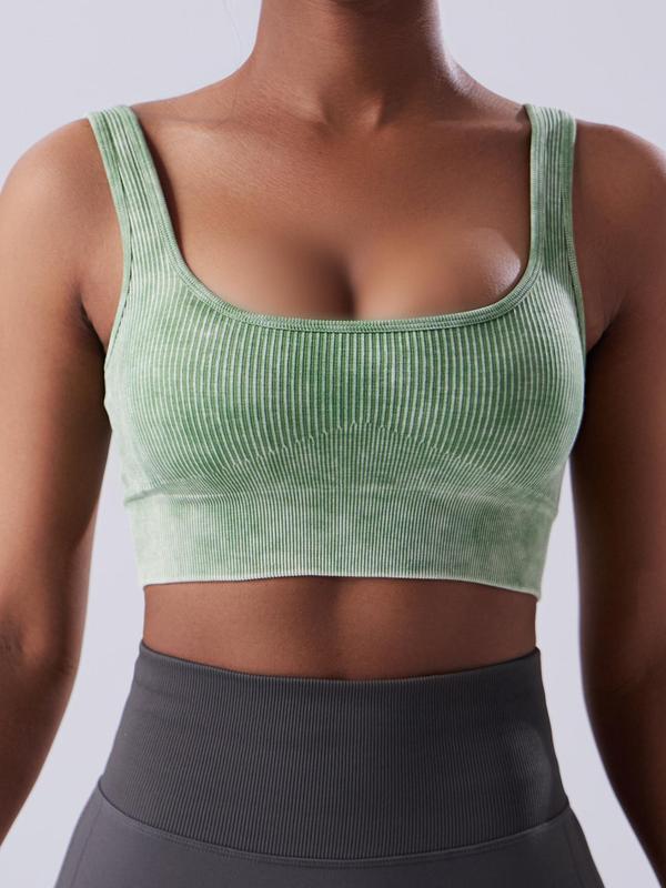 Women's Solid Ribbed Wireless Bra, Casual Comfortable Breathable Lingerie Top, Summer Clothes, Ladies Summer Bralettes Underwear