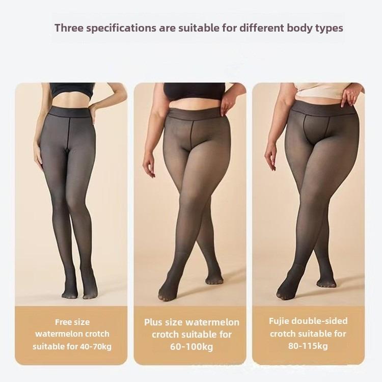 THE ORIGINAL! 4 SHADES ·SIZE XS -3XLMAGIC FLEECE LINED LEGGINGS ,CLOSED FOOT(LOOKS LIKE PANTYHOSE) Winter ComfortFleece Tights Available in Plus Size and Brown Fur