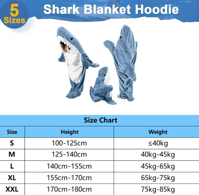 [Black Friday] Shark Blanket Hoodie Comfy Wearable Blanket Onesie Halloween Costumes for Cosplay