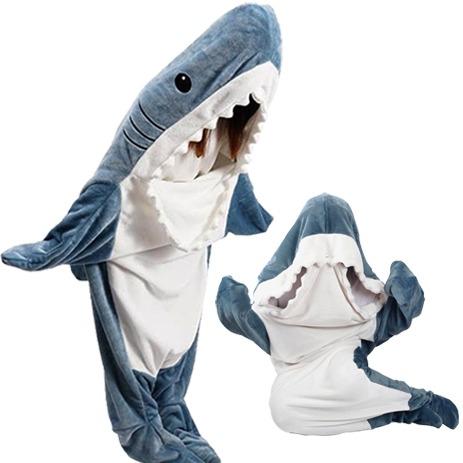 [Black Friday] Shark Blanket Hoodie Comfy Wearable Blanket Onesie Halloween Costumes for Cosplay