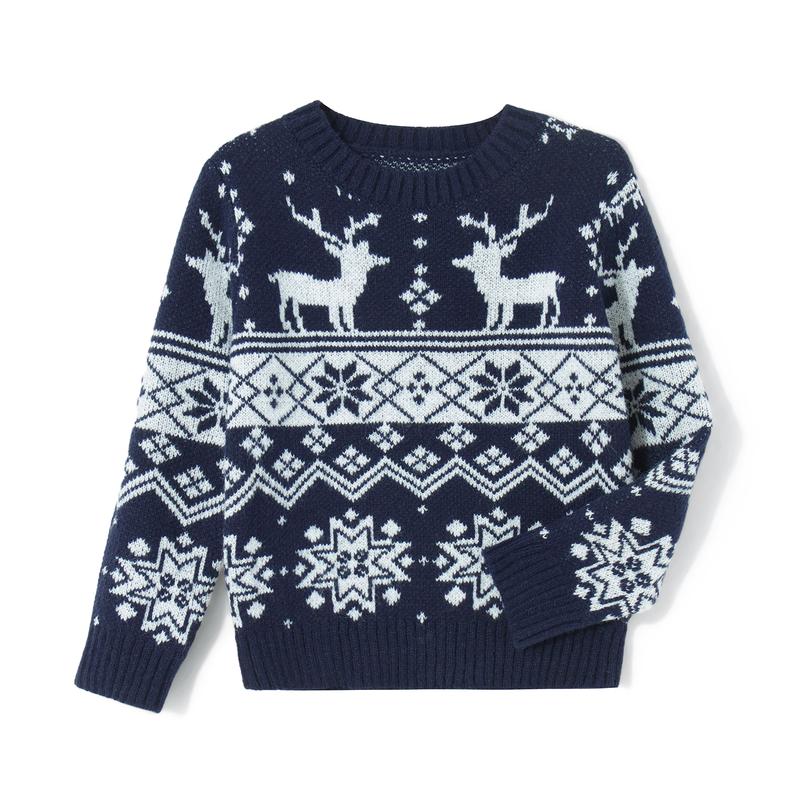 Matching Family Christmas Sweaters Xmas Knit Sweaters Long Sleeve Round Neck Snowflake Pullovers Knit Tops for Mom Dad Kids