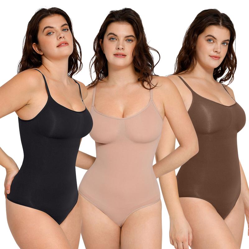 FeelinGirl Seamless Covered Bust Jumpsuit Thong Bodysuit-tts Fit Womenswear Breathable  Comfort Shaper 4 Nylon Hip