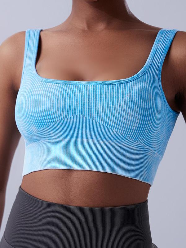 Women's Solid Ribbed Wireless Bra, Casual Comfortable Breathable Lingerie Top, Summer Clothes, Ladies Summer Bralettes Underwear