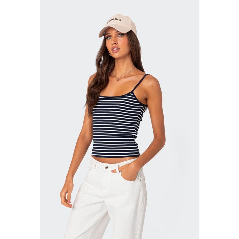 Gretta Striped Ribbed Tank Top