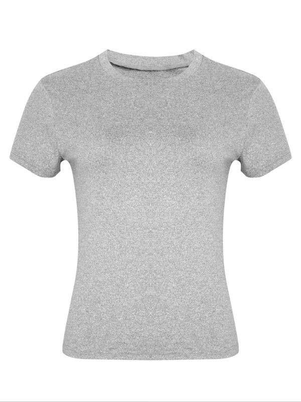 Women's Plain Round Neck Lounge Tee, Casual Basic Short Sleeve T-shirt for Daily Wear, Women's Nightwear, Summer Clothes, Ladies Sleepwear, Back To School Wear, Summer Wear 2024, Everyday Feminine Wear