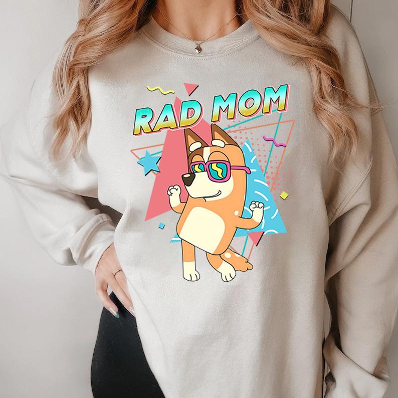 Bluey Rad Mom Shirt | Couple Bluey shirt | Bluey Rad Dad Shirt | Retro Mom Chilli Heeler Shirt | Retro Rad Dad Bluey Shirt | Bluey Mama Shirt | Best Dad Ever | Fathers day shirt