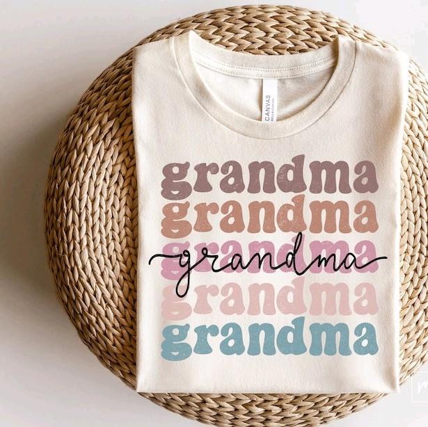 Grandma Stacked T-shirt or Sweatshirt Tee Crew Neck Casual Comfort